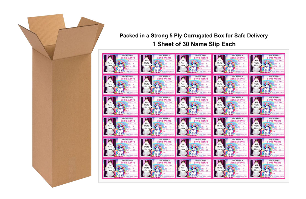 Photo Name Slip Unicorn Theme