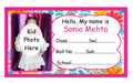 Photo Name Slip Pink Floral Theme