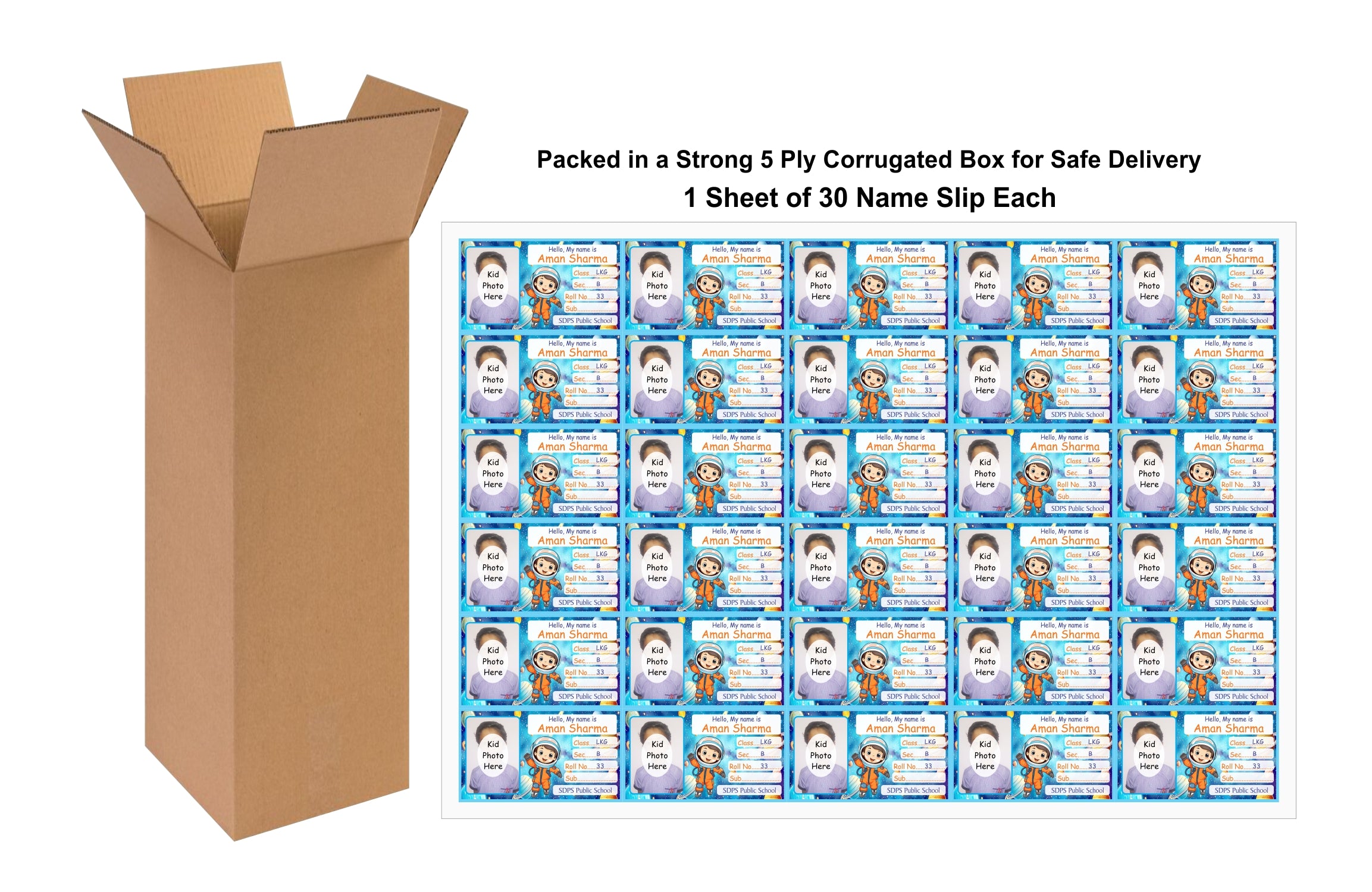 Photo Name Slip Astronaut Theme